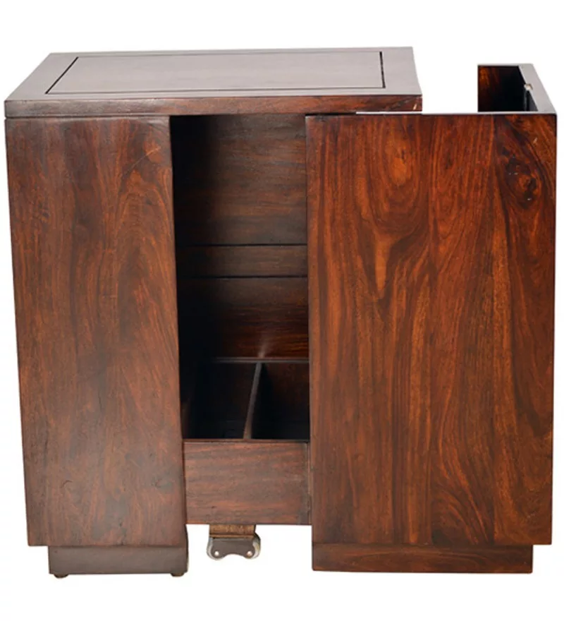 Handcrafted Sheesham Wood Bar Cabinet view 4