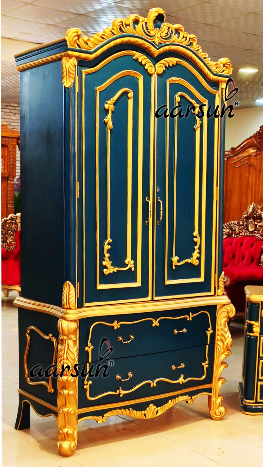 Wonderful Wardrobe in Persian Teal, Wooden Almirah view 5