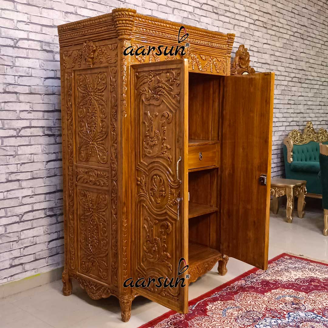 Wooden Almirah with Hidden Drawers view 4
