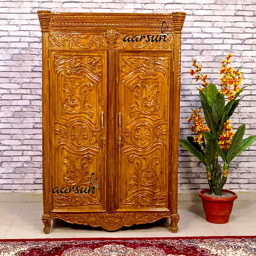 Wooden Almirah with Hidden Drawers