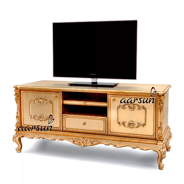 Wooden Gold TV Cabinet