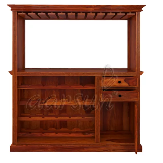 Wooden Handcrafted Bar Rack