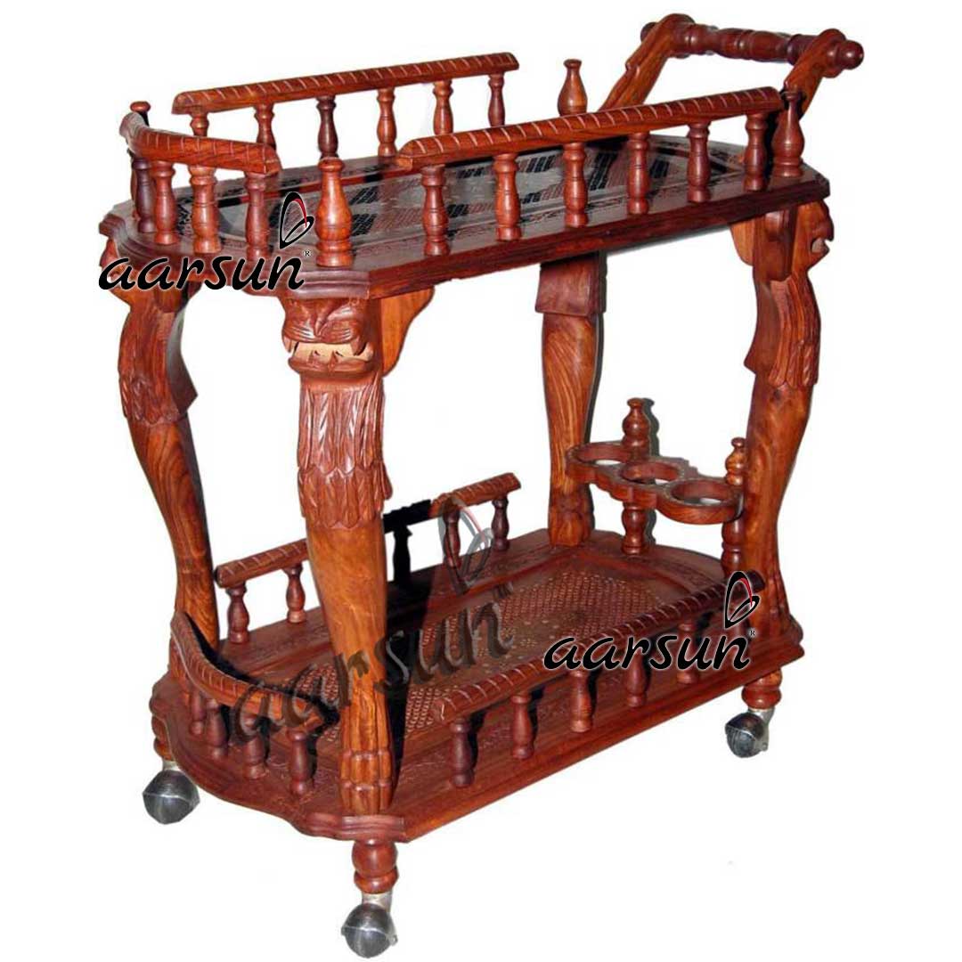 Wooden Serving Trolley top design